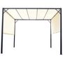 Voir la diapositive 6 : OUTSUNNY Pergola rétractable dim. 3L x 3l x 2,3H m structure acier époxy anticorrosion noir toile polyester haute densité crème