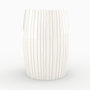 Voir la diapositive 5 : Rendez vous déco Table d'appoint ronde en métal blanc rayé D26 cm-Nello
