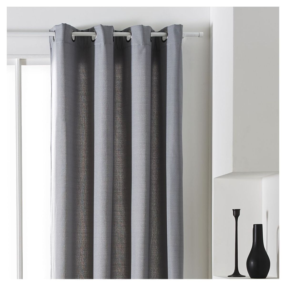 TODAY Rideau uni isolant effet Chambray à oeillets