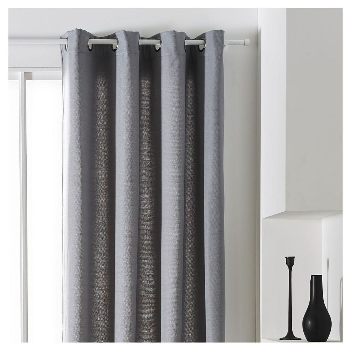 TODAY Rideau uni isolant effet Chambray à oeillets