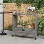 Voir la diapositive 1 : VIDAXL Chariot de bar avec tiroir Gris 100x45x97 cm Resine tressee
