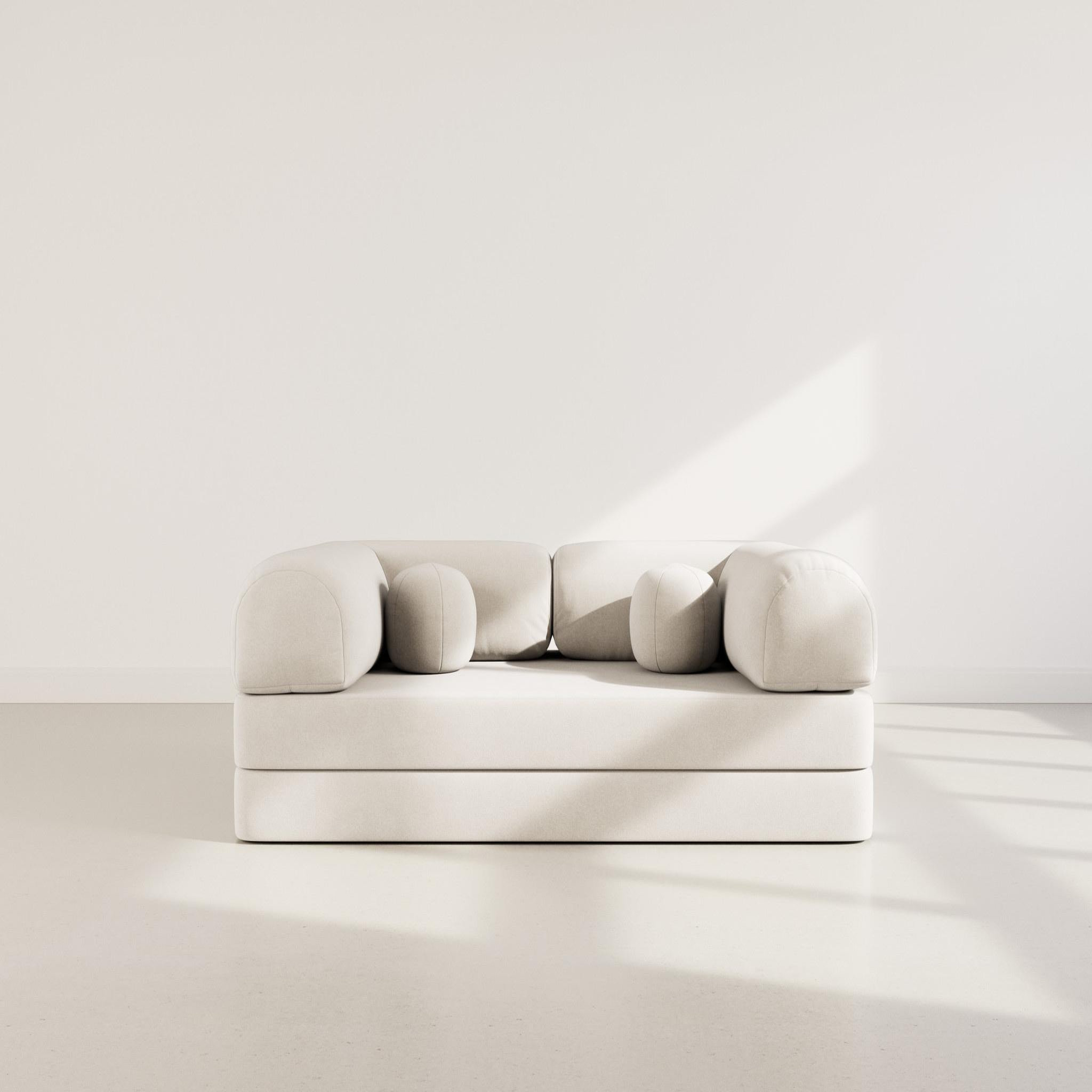 Voir la diapositive 5 : BEST MOBILIER Nebula - canapé 3 places convertible en velours texturé