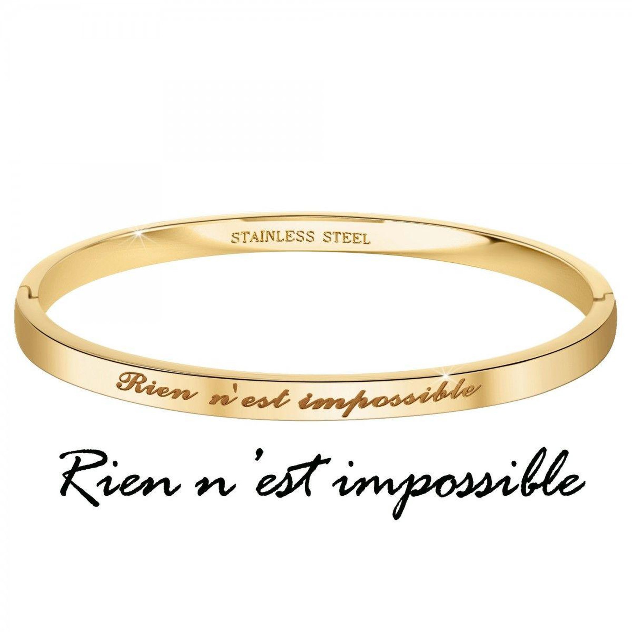 Voir la diapositive 3 : SC CRYSTAL Rien n'est impossible - Bracelet SC Crystal en Acier Finement doré