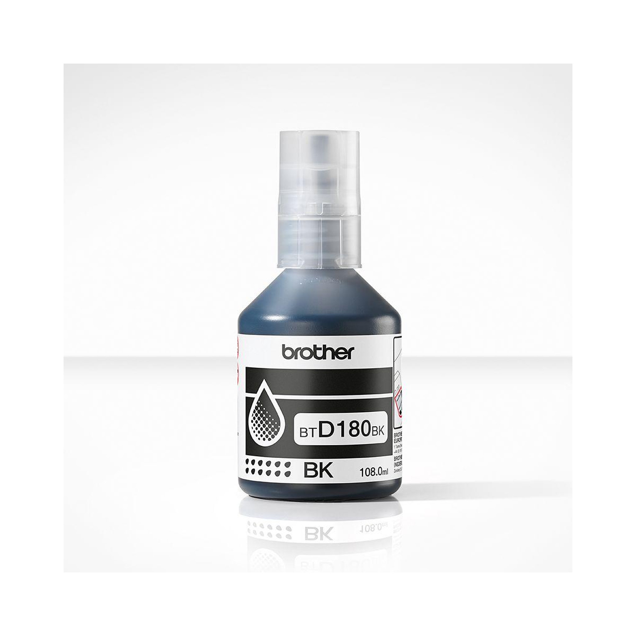 Voir la diapositive 2 : Brother Cartouche d'encre Bouteille d'Encre BTD180 Noire - BTD180BK