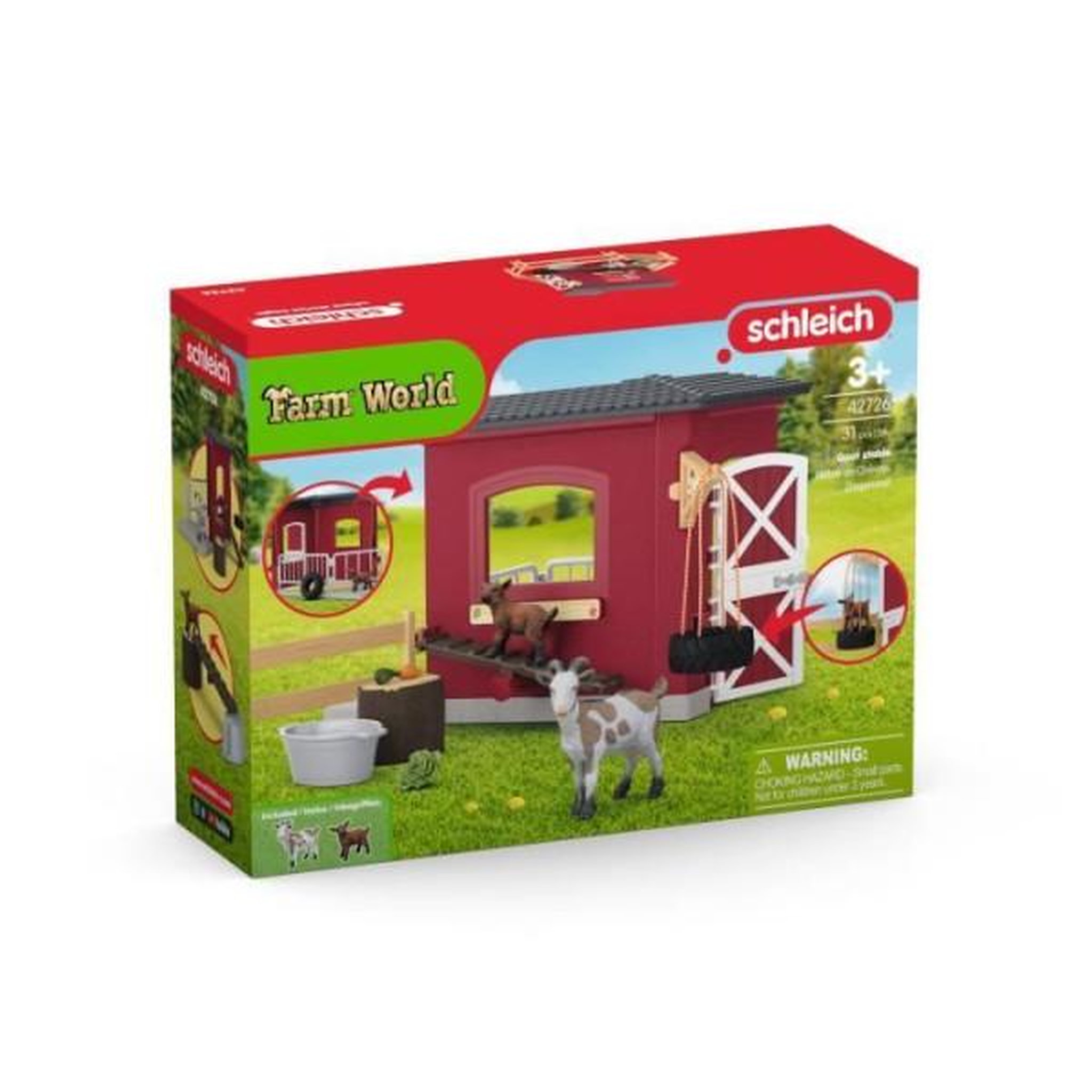 Voir la diapositive 4 : Schleich Figurine �table pour chevres, Schleich 42726 Gamme Farm World