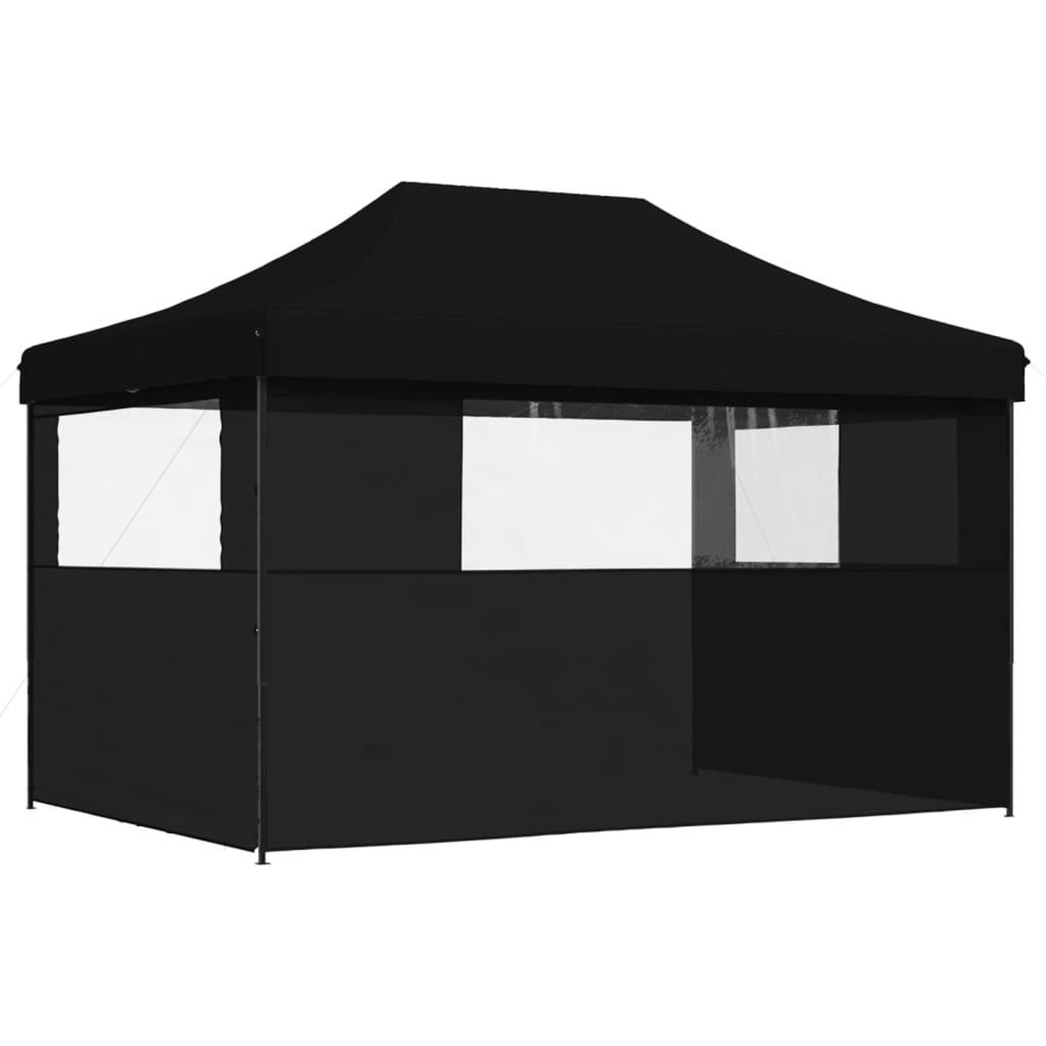 Voir la diapositive 5 : VIDAXL Tente de reception pliable escamotable 3 parois laterales noir