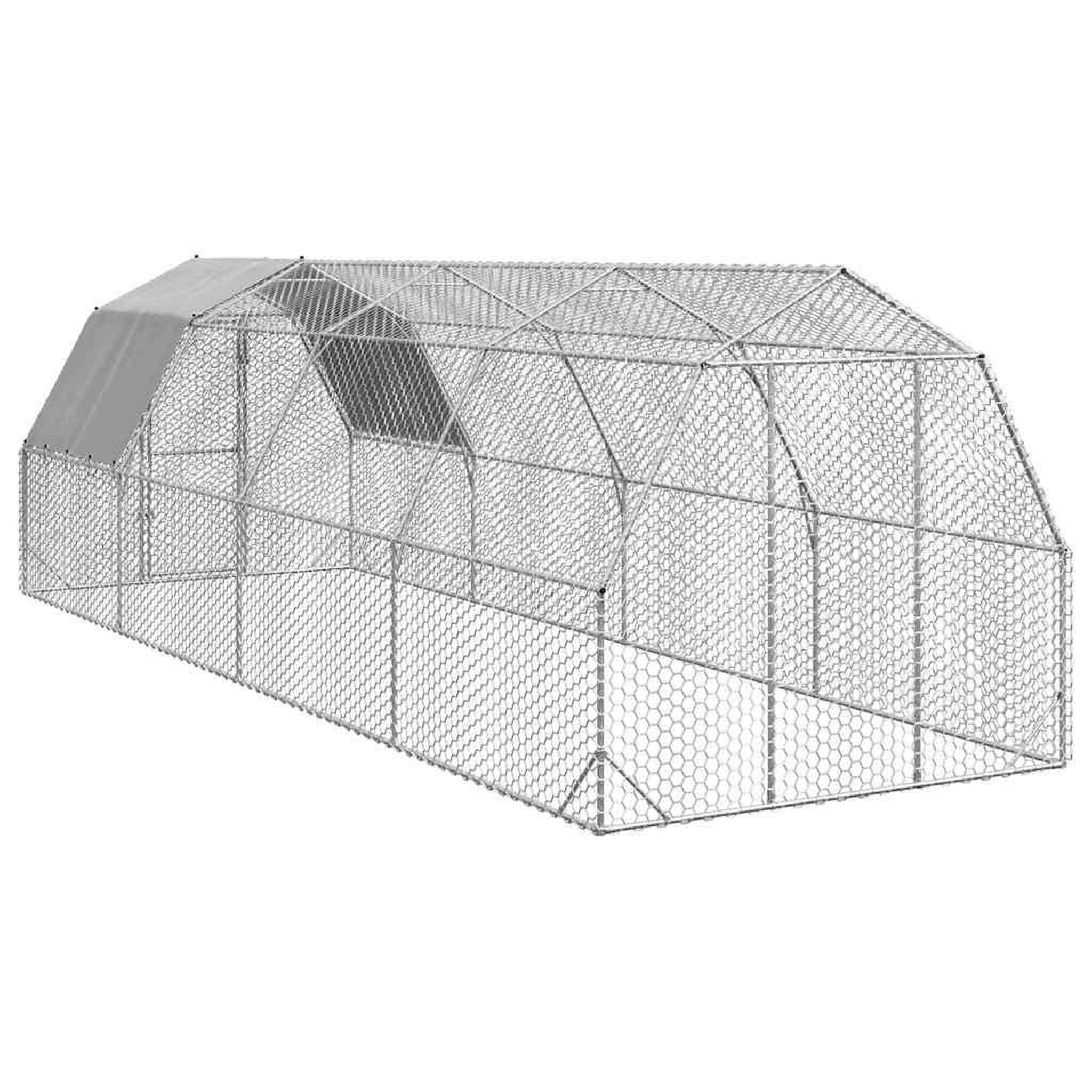 Voir la diapositive 5 : VIDAXL Poulailler avec toit 2,5x8x2,25 m acier galvanise