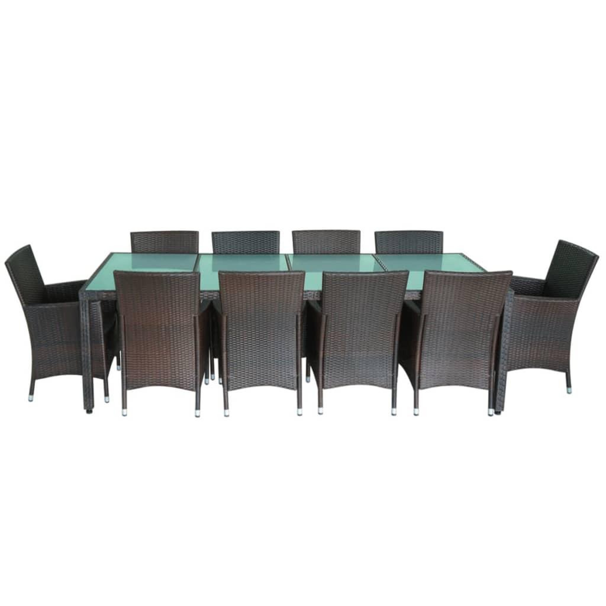 Voir la diapositive 4 : VIDAXL Ensemble a manger d'exterieur et coussins 11 pcs resine tressee