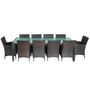 Voir la diapositive 4 : VIDAXL Ensemble a manger d'exterieur et coussins 11 pcs resine tressee