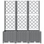 Voir la diapositive 4 : VIDAXL Jardiniere avec treillis Gris clair 120x40x136 cm PP
