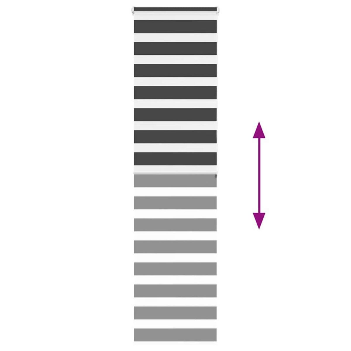 VIDAXL Store zebre noir 55x200 cm largeur du tissu 50,9 cm polyester