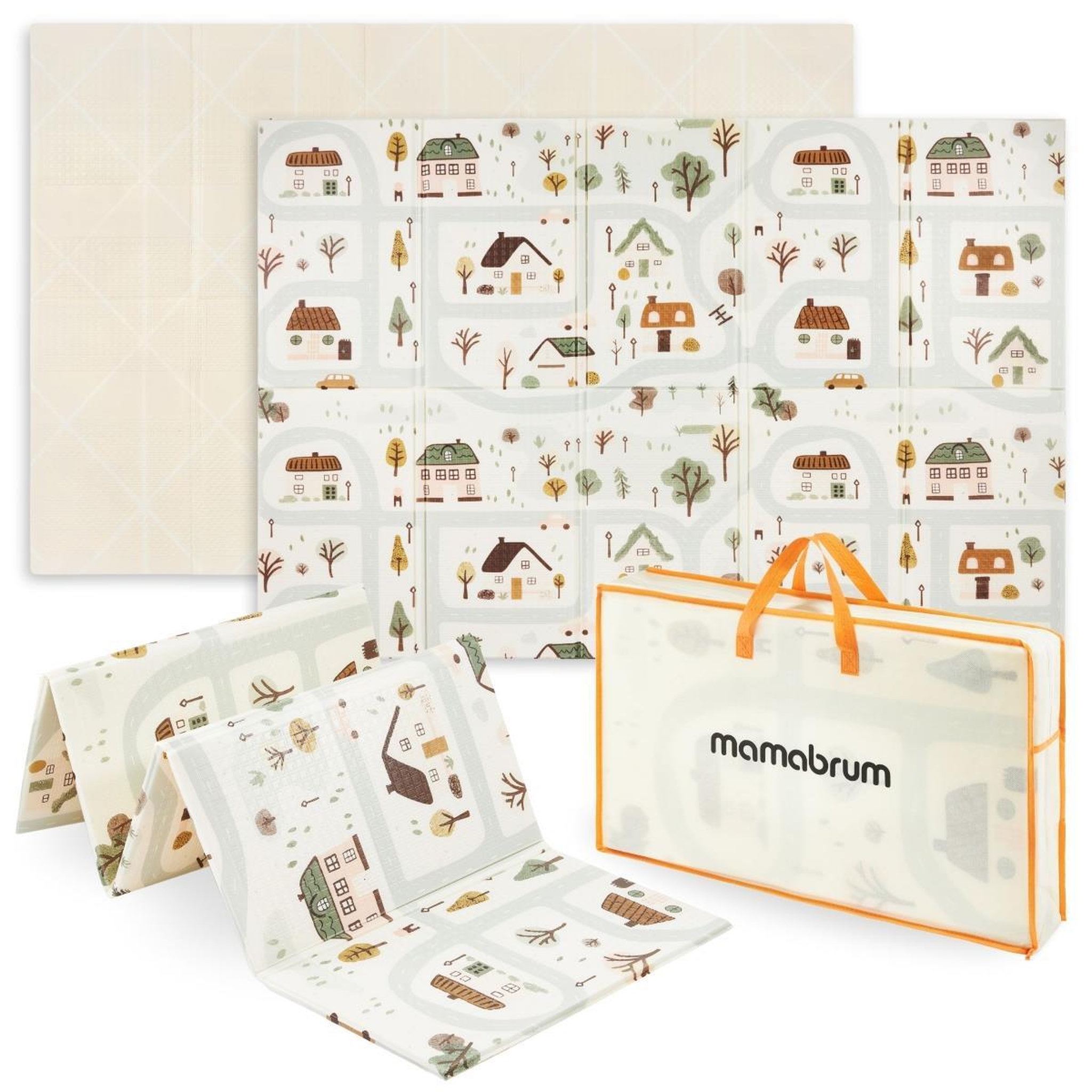 MAMABRUM Tapis d'éveil Bébé Évolutif en Mousse Mamabrum 180*120, Double Faces, Facile à Nettoyer, Imperméable