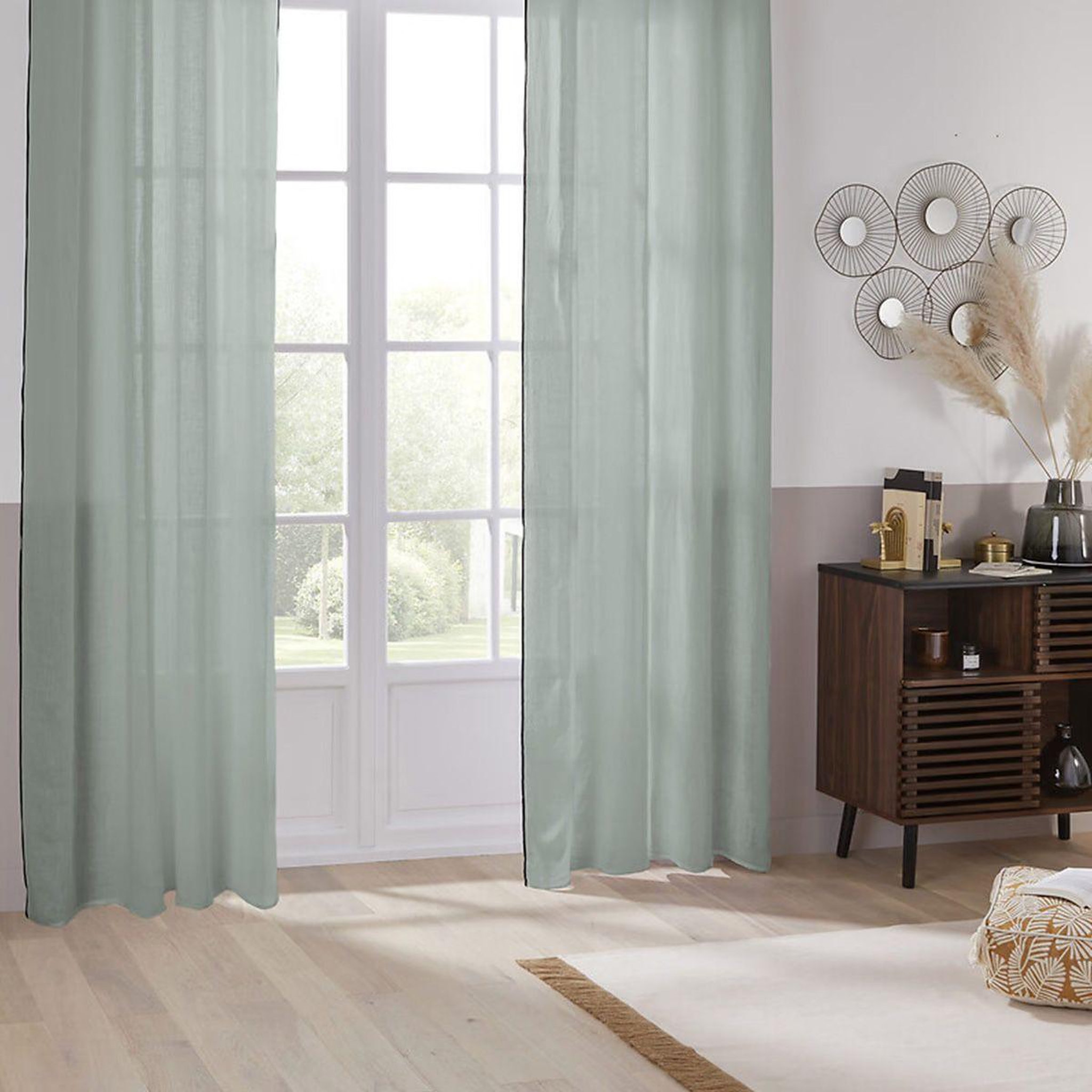 ATMOSPHERA Rideau à Œillets  Linah  130x260cm Vert Céladon