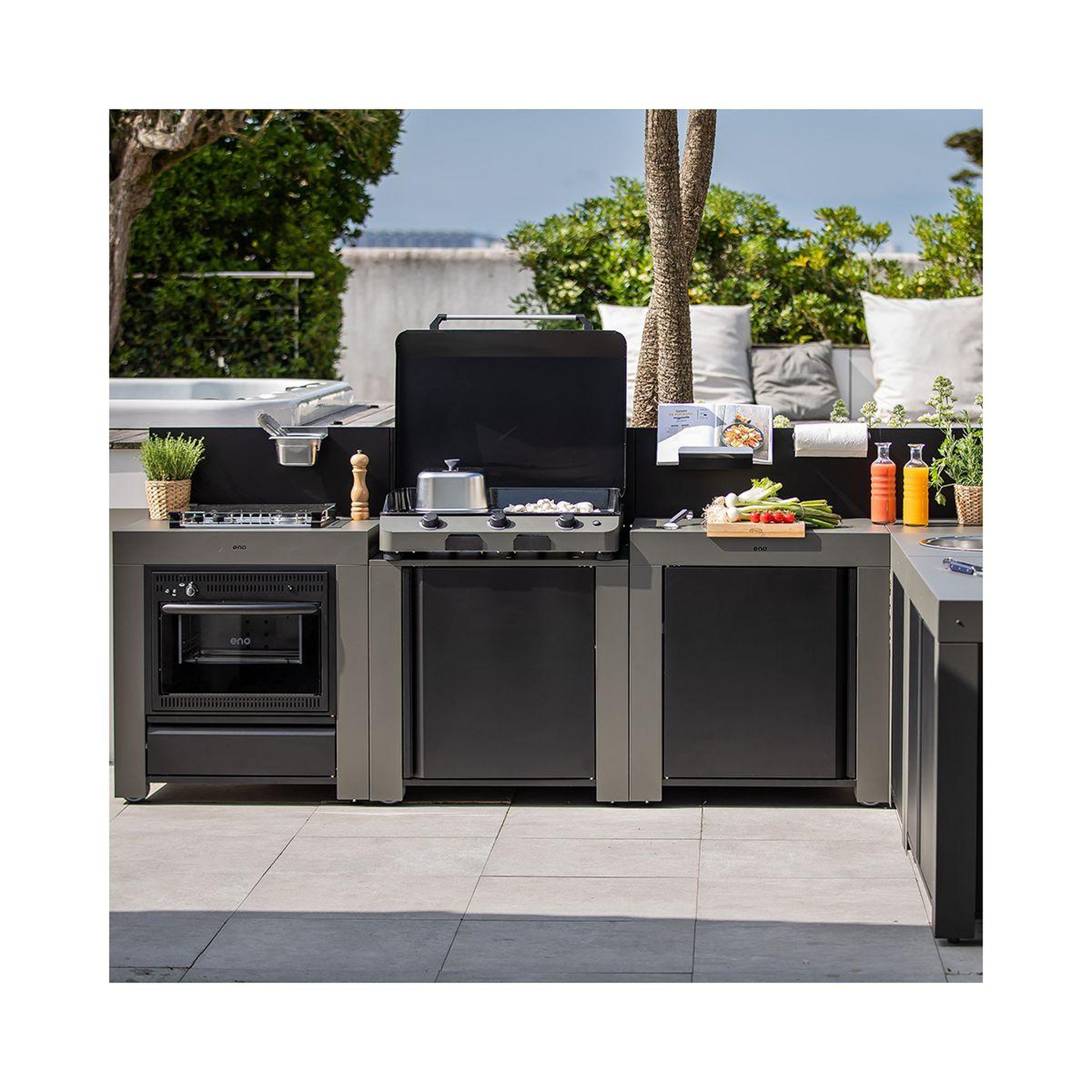 Voir la diapositive 3 : Eno Chariot plancha plancha gris cargo