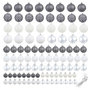 Voir la diapositive 2 : VIDAXL Ensemble de boules de Noël 100 pcs 3/4/6 cm Blanc/Gris