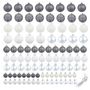 Voir la diapositive 2 : VIDAXL Ensemble de boules de Noël 100 pcs 3/4/6 cm Blanc/Gris
