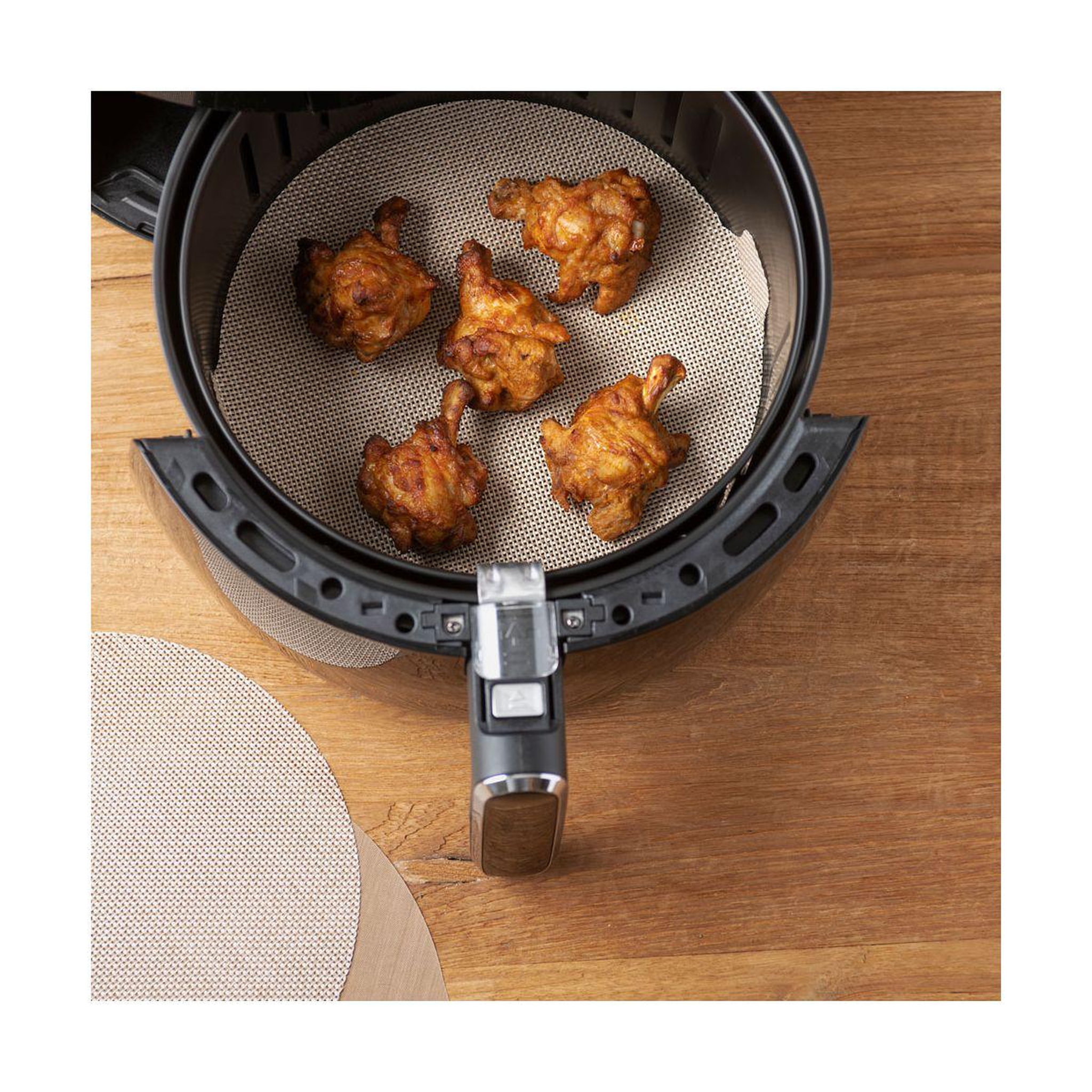 Voir la diapositive 2 : NOSTIK Feuille 2 set pour airfryer rond
