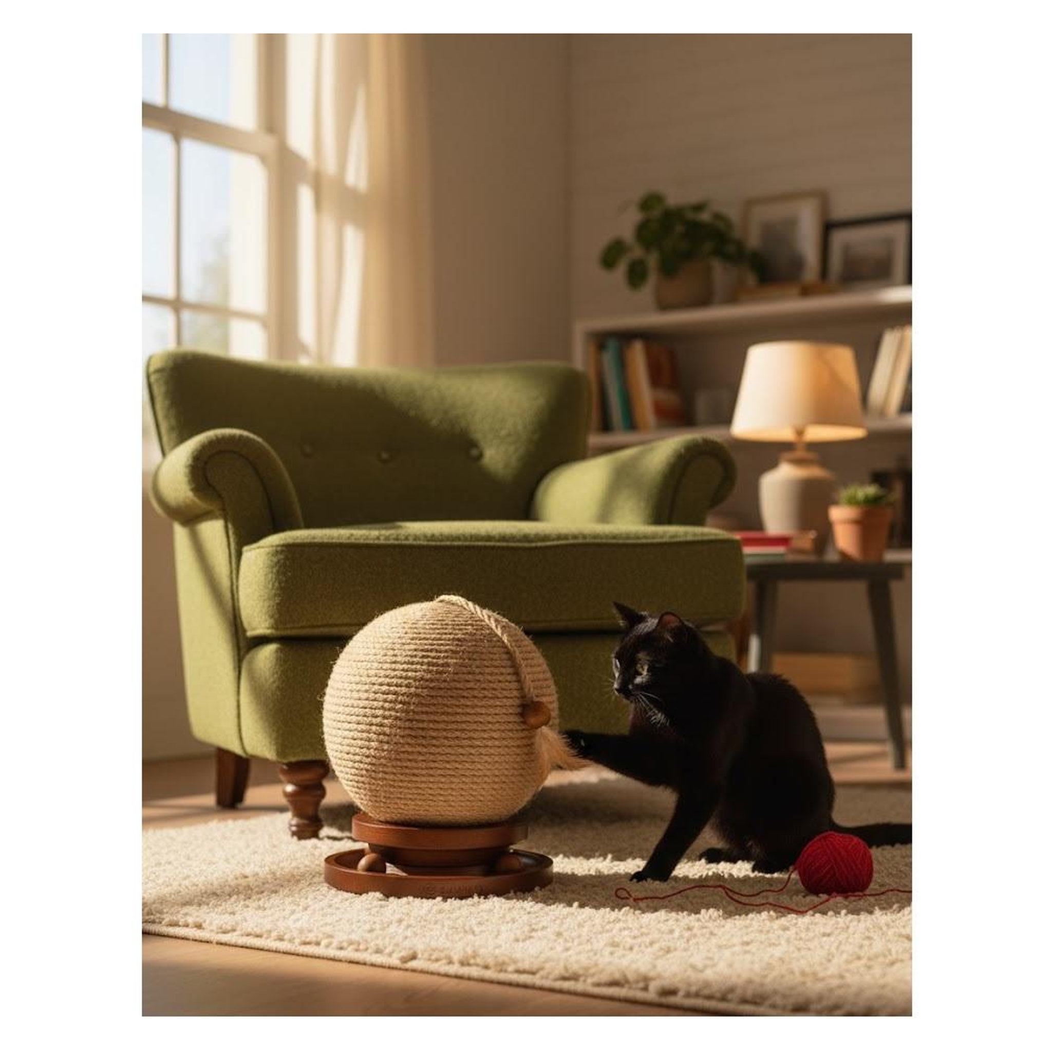 Voir la diapositive 2 : Eden Balle a griffer pour chat isabella jute, circuit a balles et plume