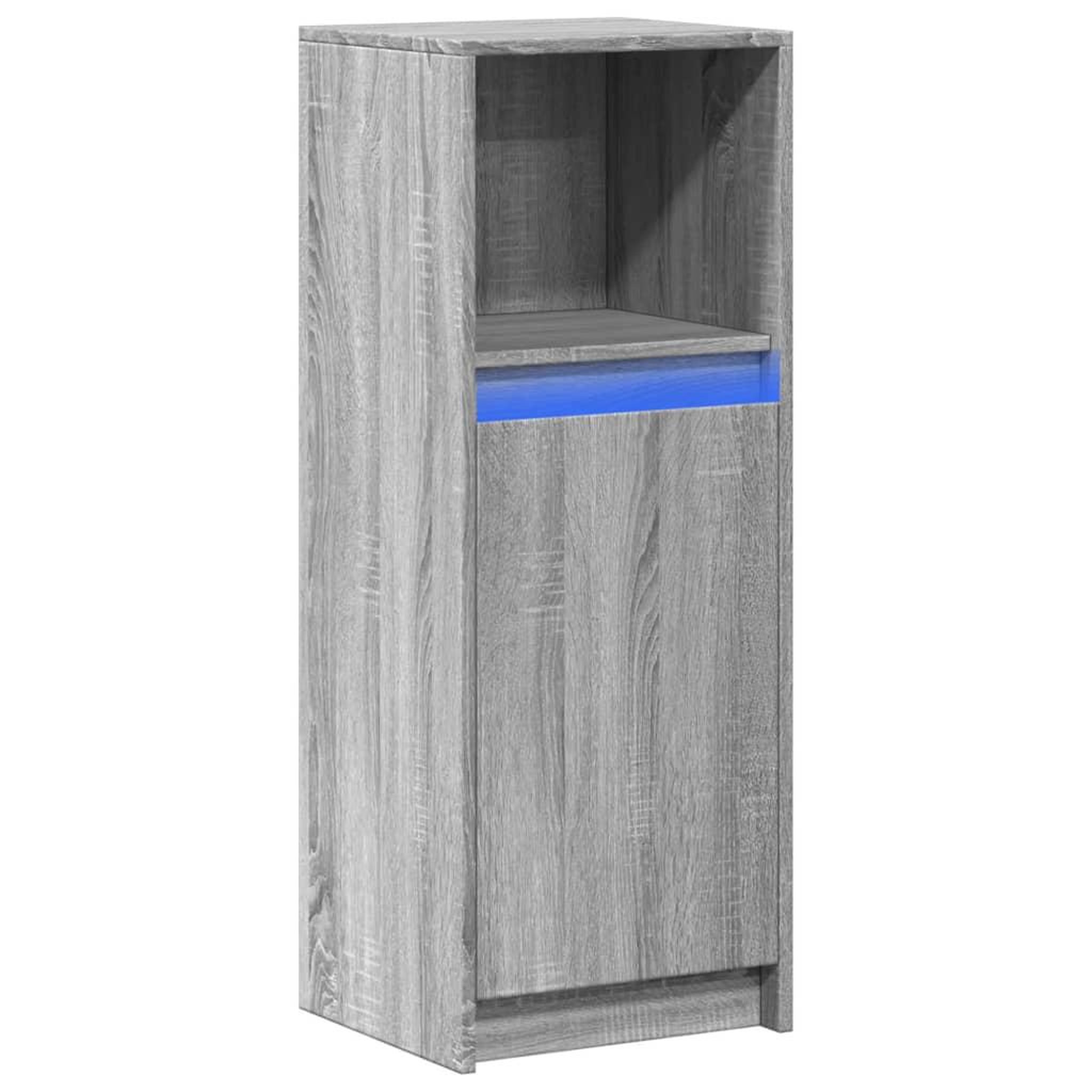 Voir la diapositive 3 : VIDAXL Buffet avec LED sonoma gris 38x34x100 cm bois d'ingenierie