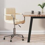 VIDAXL Chaise pivotante de bureau Creme Tissu