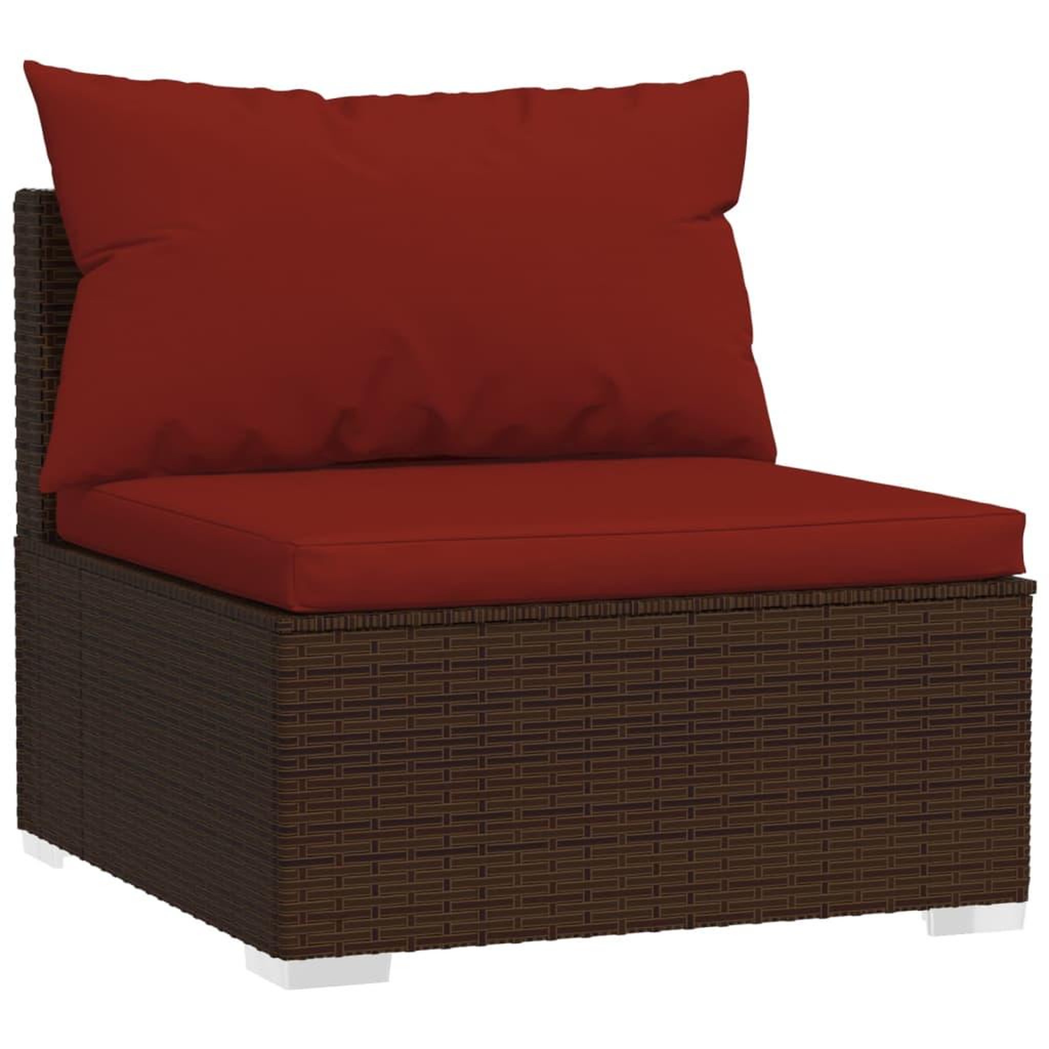 Voir la diapositive 5 : VIDAXL Salon de jardin 7 pcs avec coussins Resine tressee Marron