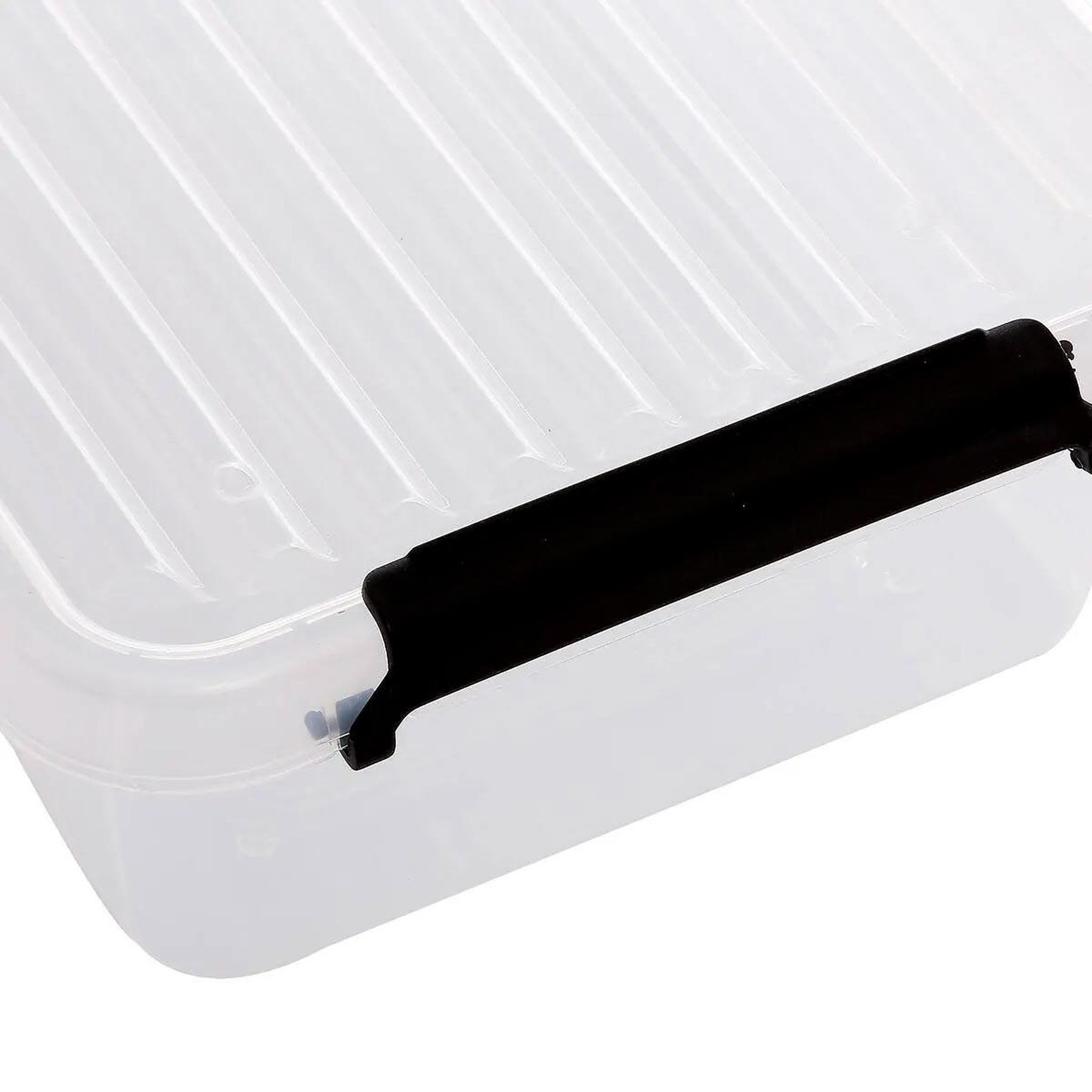 Voir la diapositive 4 : FIVE Boîte de rangement basse  clip  3l transparent