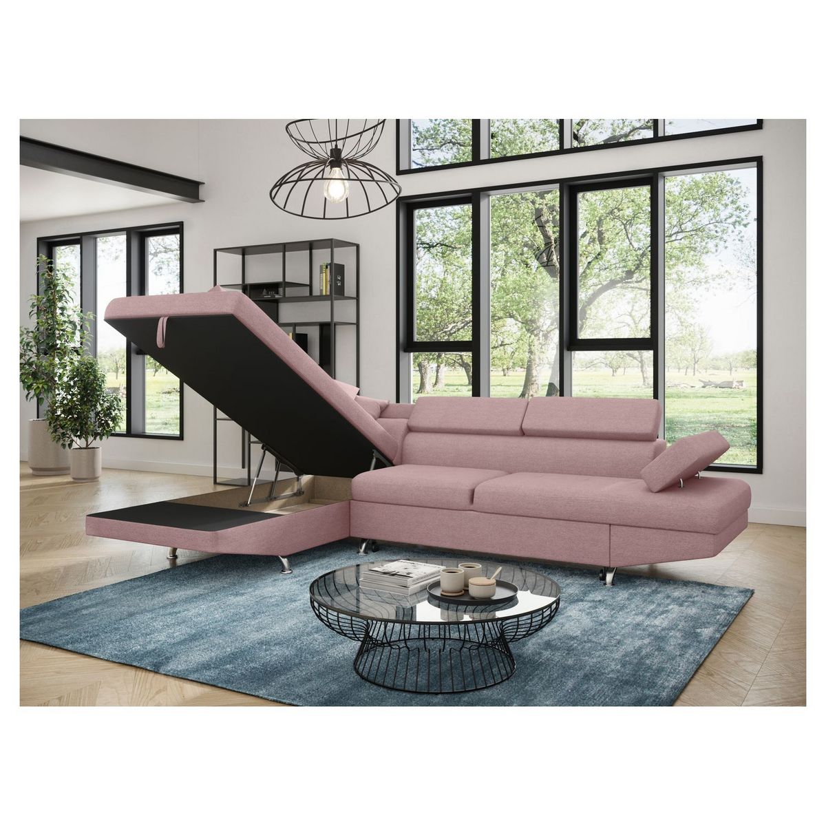 Canapé d'angle gauche convertible 4 à 5 places CHICAGO