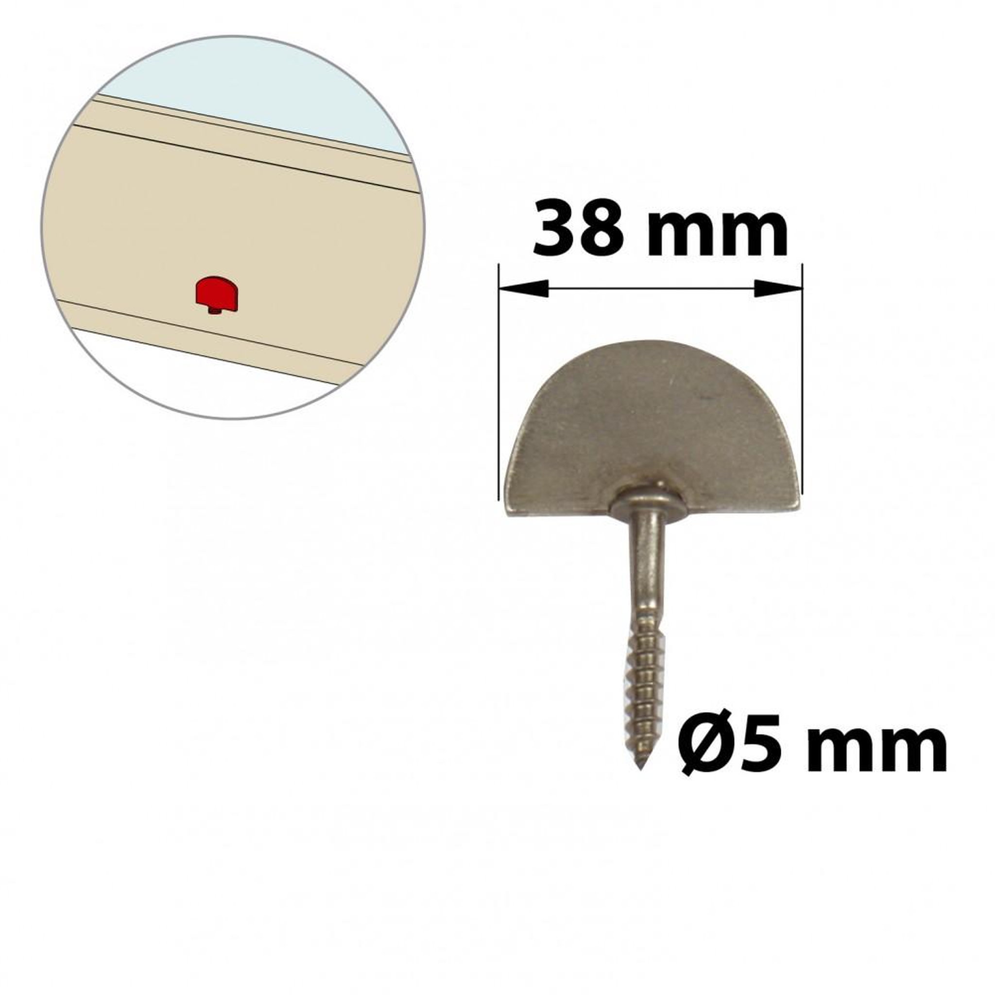 CENTRALE BRICO Butée de fermeture à visser inox brossé, H.60 x L.40 x P.10 mm