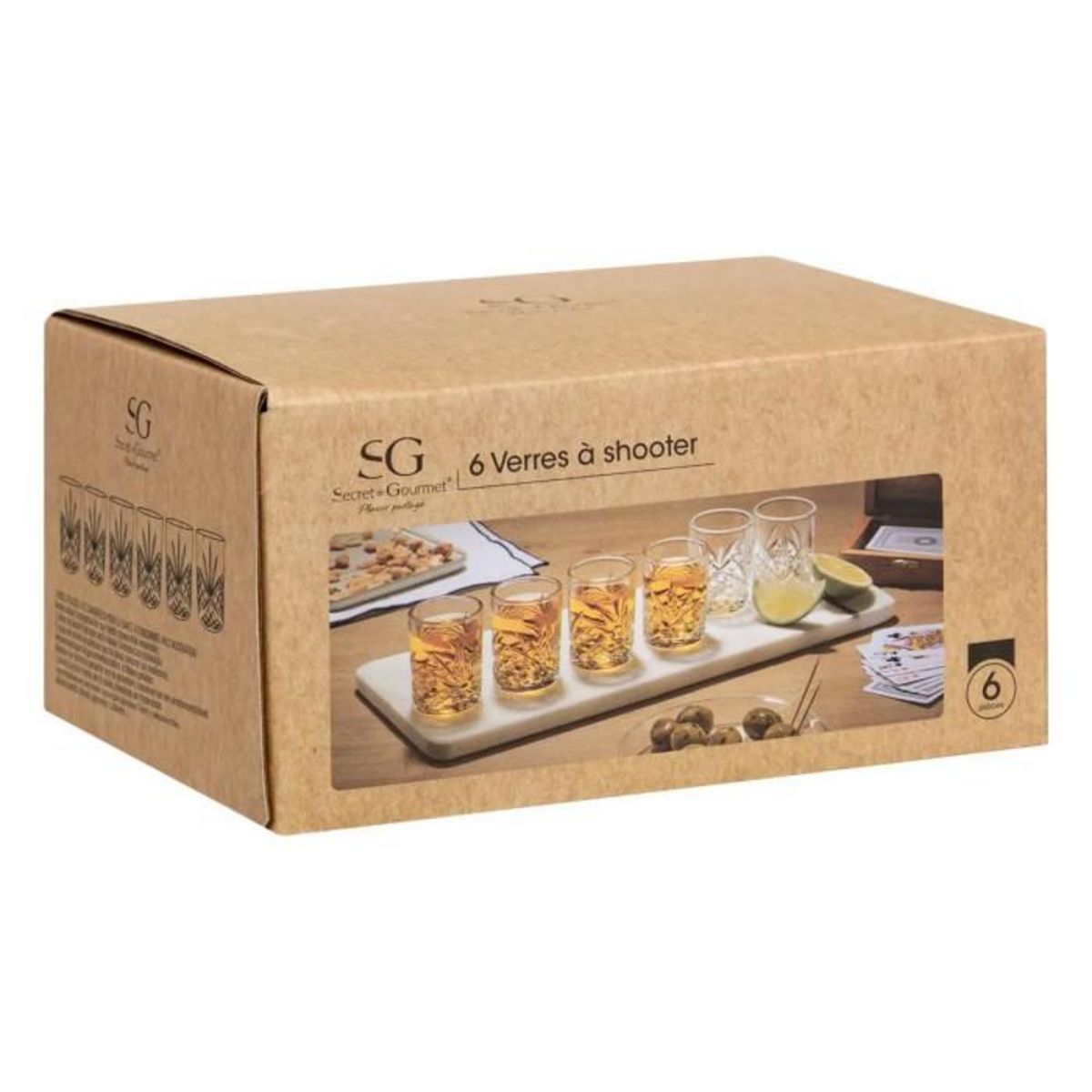 SECRET DE GOURMET Lot de 6 Shooters  Automne  6cl Transparent