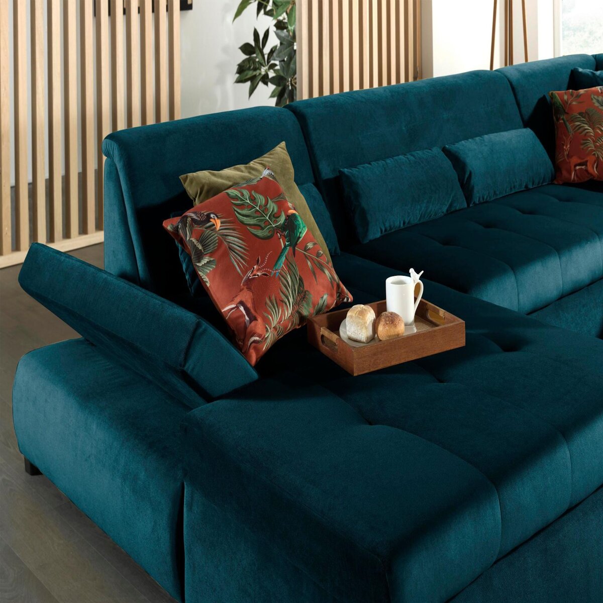 LISA DESIGN Vermont - canapé panoramique d'angle droit - 7 places - xxl - en velours