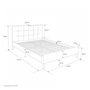 Voir la diapositive 2 : HomeStyle4U Lit capitonné avec matelas 140x200 et sommier à lattes - gris