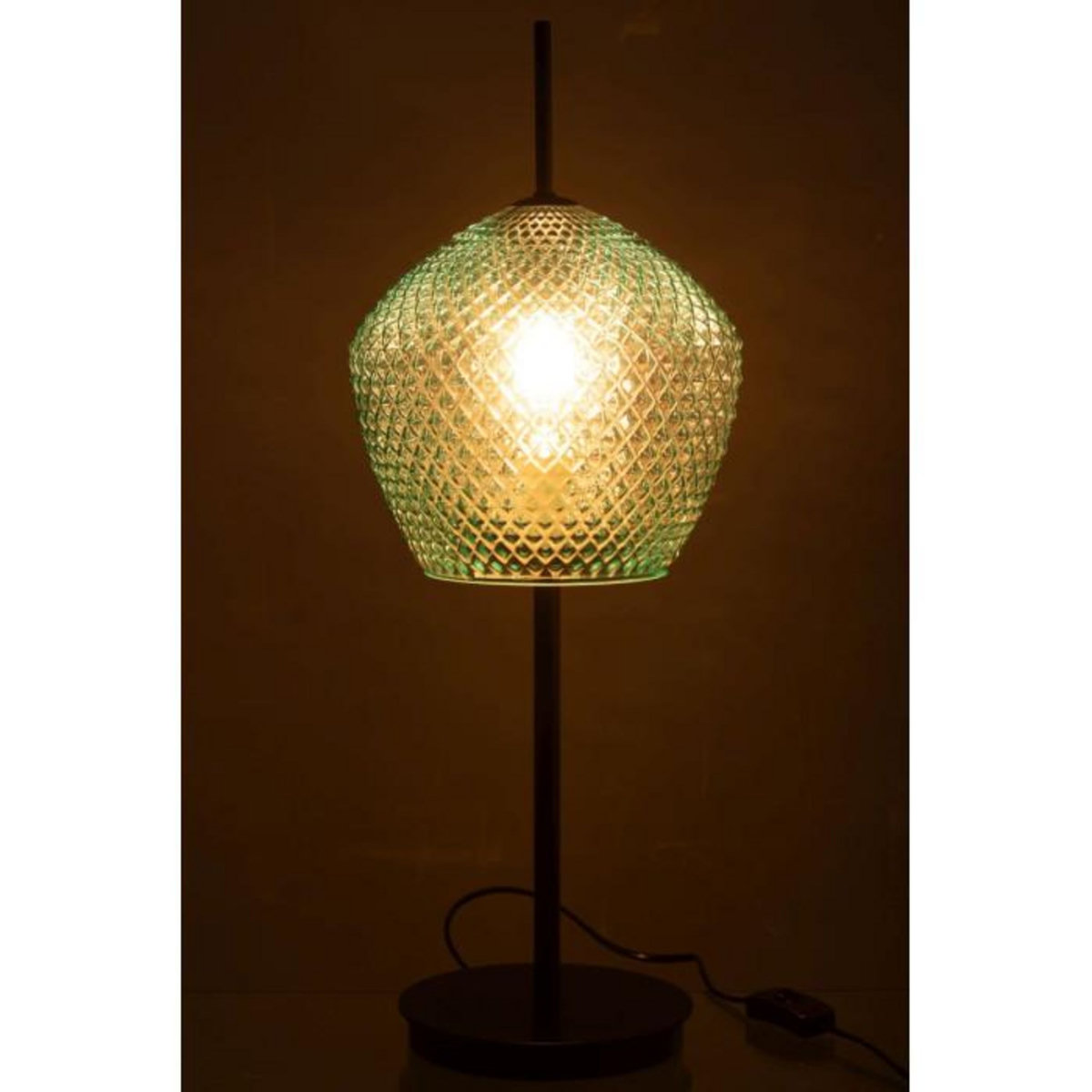Paris Prix Lampe à Poser en Verre Design  Jenna  60cm Bleu