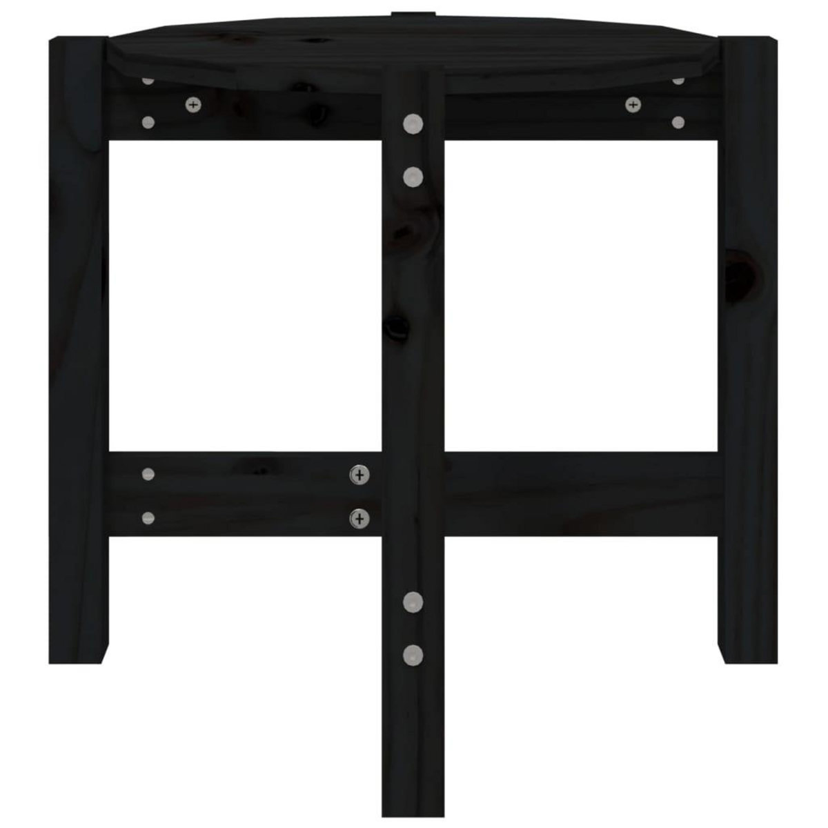 VIDAXL Table basse Noir Ø 52,5x45 cm Bois massif de pin