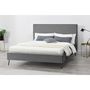 Voir la diapositive 3 : CONCEPT USINE Structure de lit 140 x 190 cm en velours gris et noir RIVERSIDE