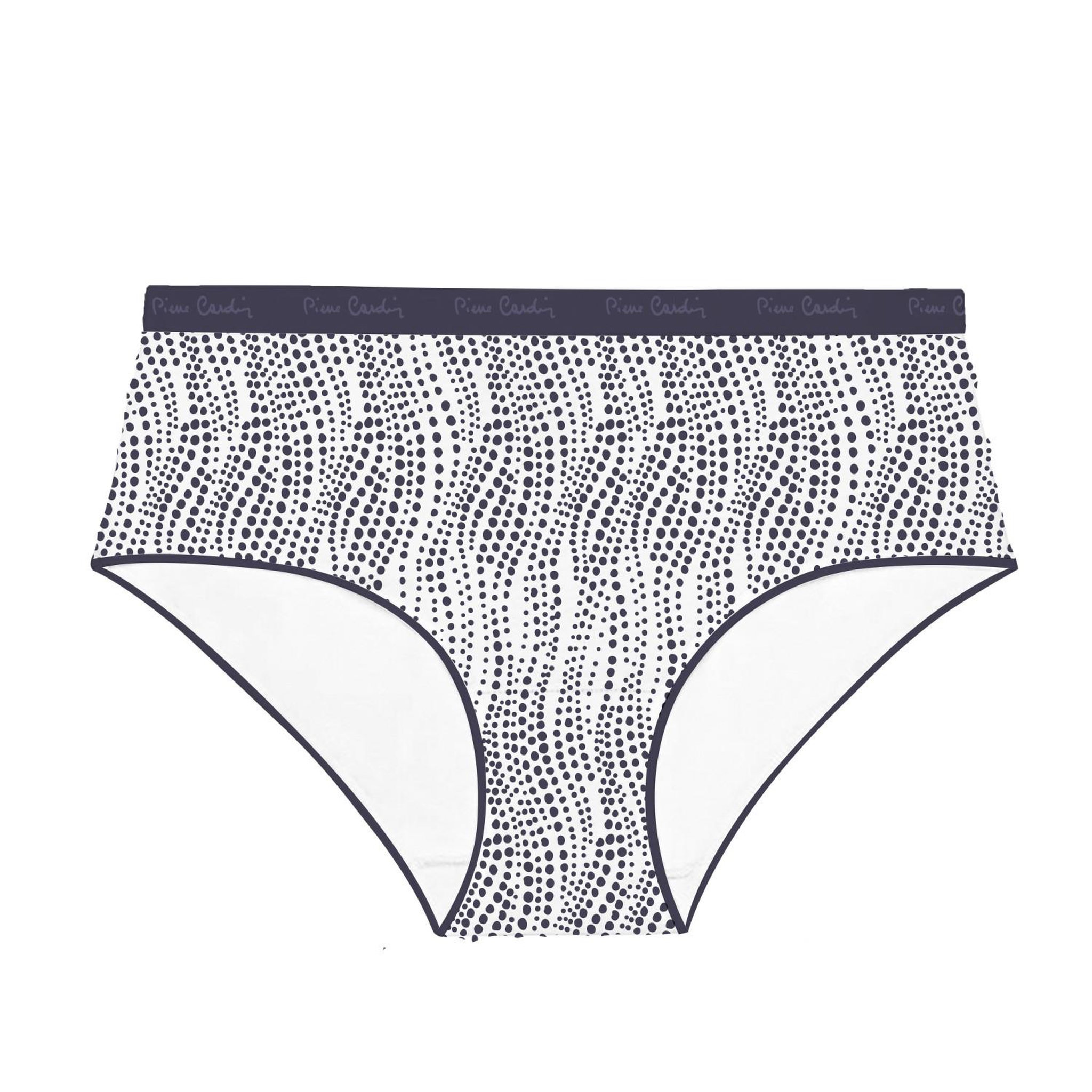 Voir la diapositive 3 : PIERRE CARDIN Lot de 3 culottes femme  en coton uni imprimé ceinture fine 2cm pck29
