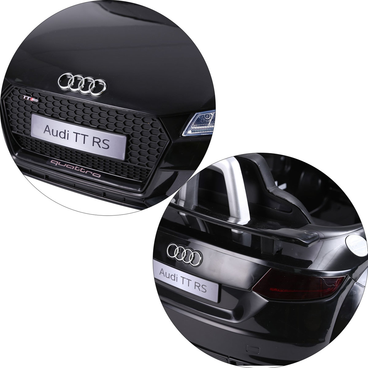 HOMCOM Véhicule électrique enfant TT RS 12 V 35 W V. max. 3 Km/h télécommande effets sonores + lumineux noir