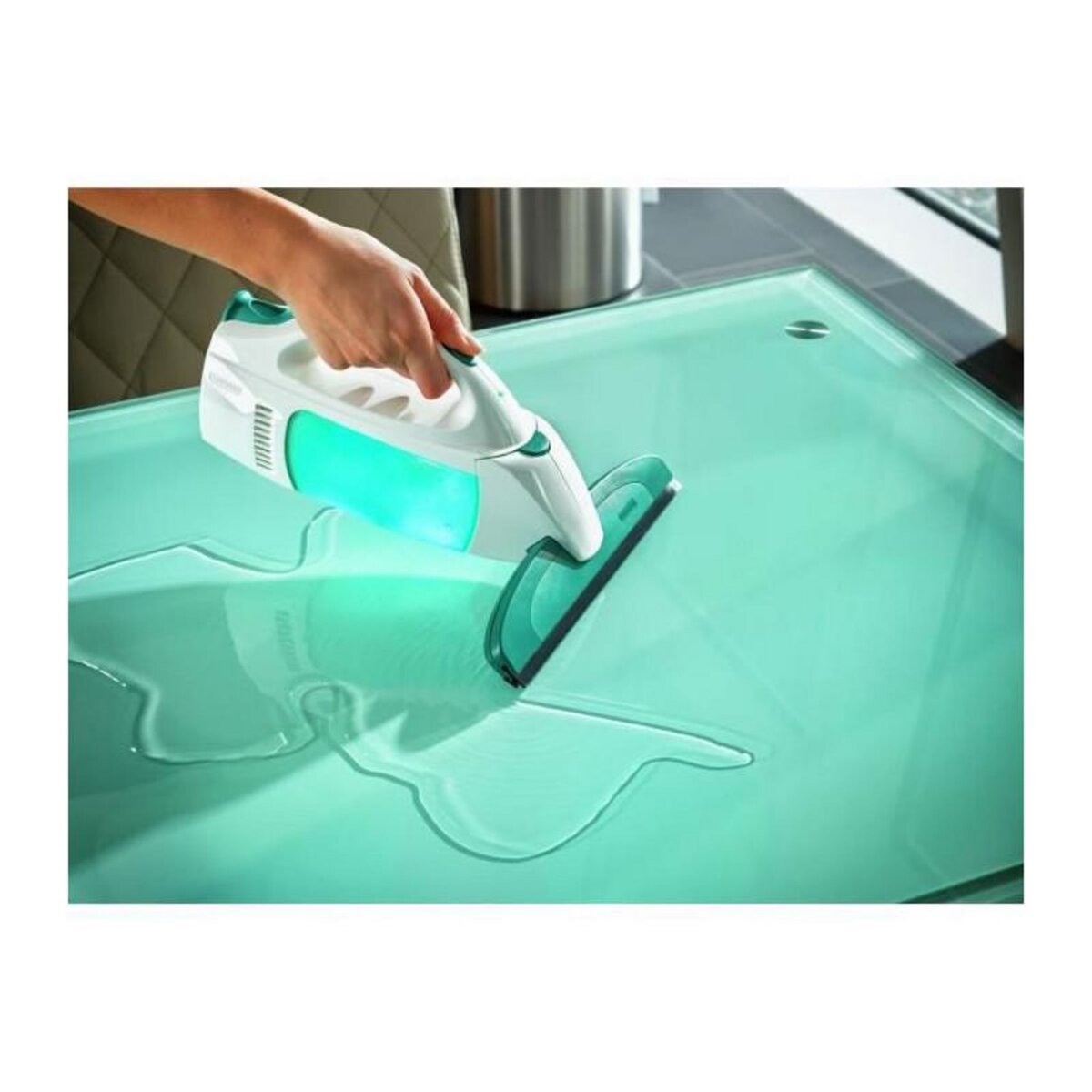 Leifheit Leifheit 51003 Kit aspirateur a vitres Dry + Clean avec manche et mouilleur, lave vitre sans traces, nettoyeur vitres multi usag