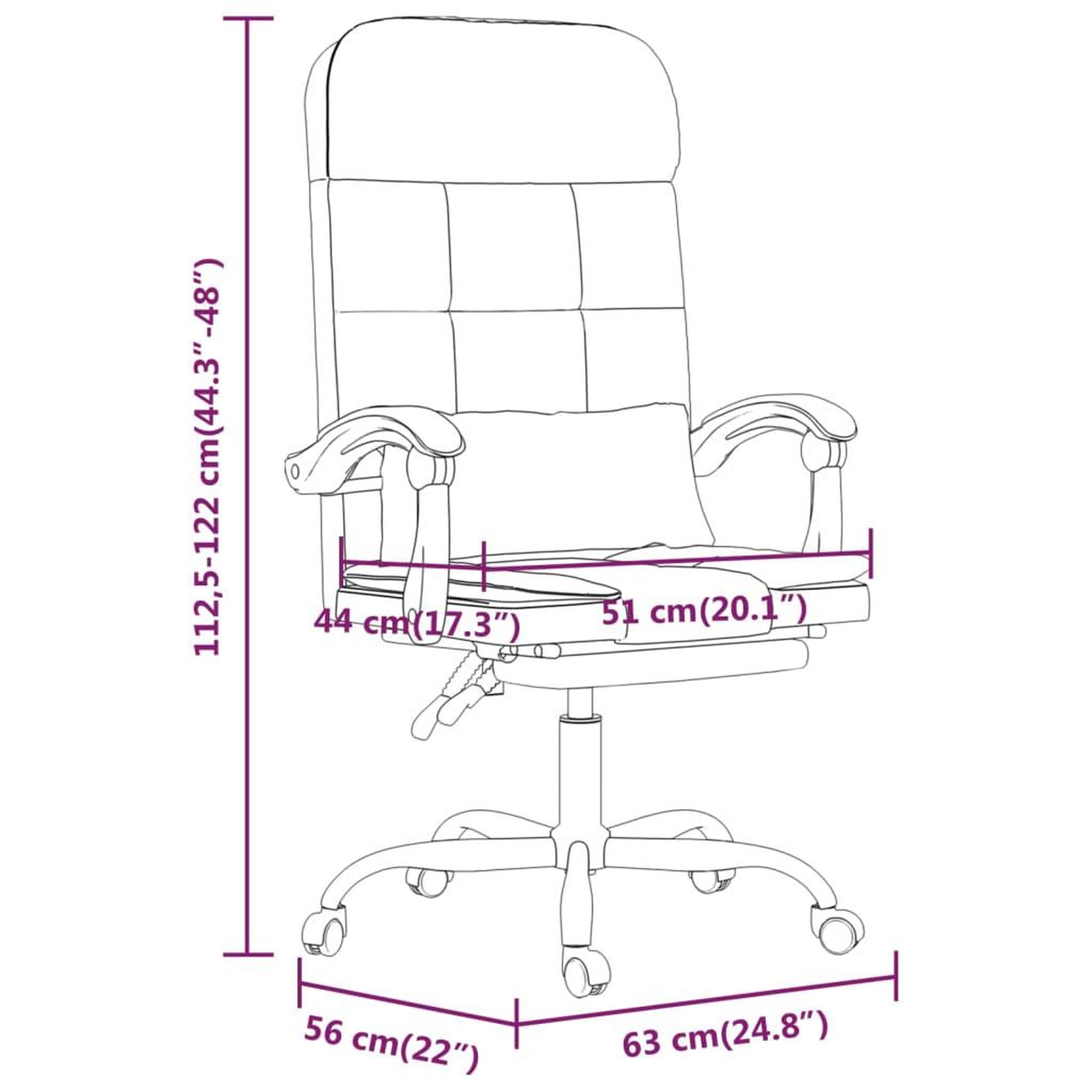 Voir la diapositive 6 : VIDAXL Fauteuil de massage inclinable de bureau Noir Similicuir