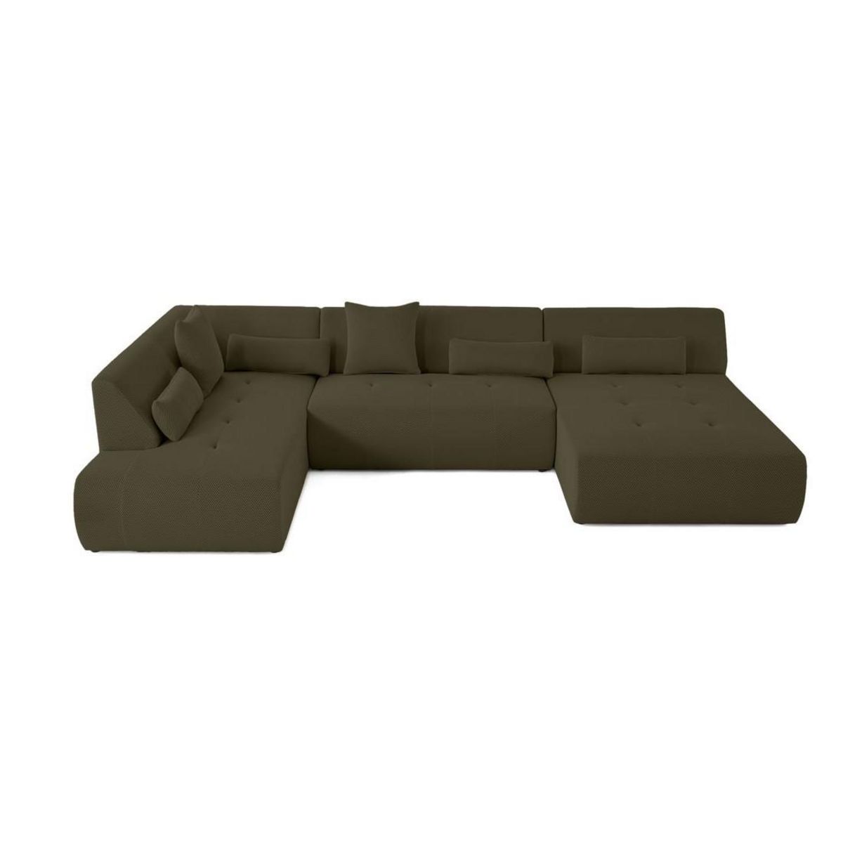 LISA DESIGN Onyx - canapé panoramique d'angle gauche - 7 places - en tissu mailles 3d