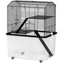 Voir la diapositive 5 : PAWHUT Cage rongeur hamster 3 étages - roulettes, plateforme, échelle, accessoires - PP transparent acier noir