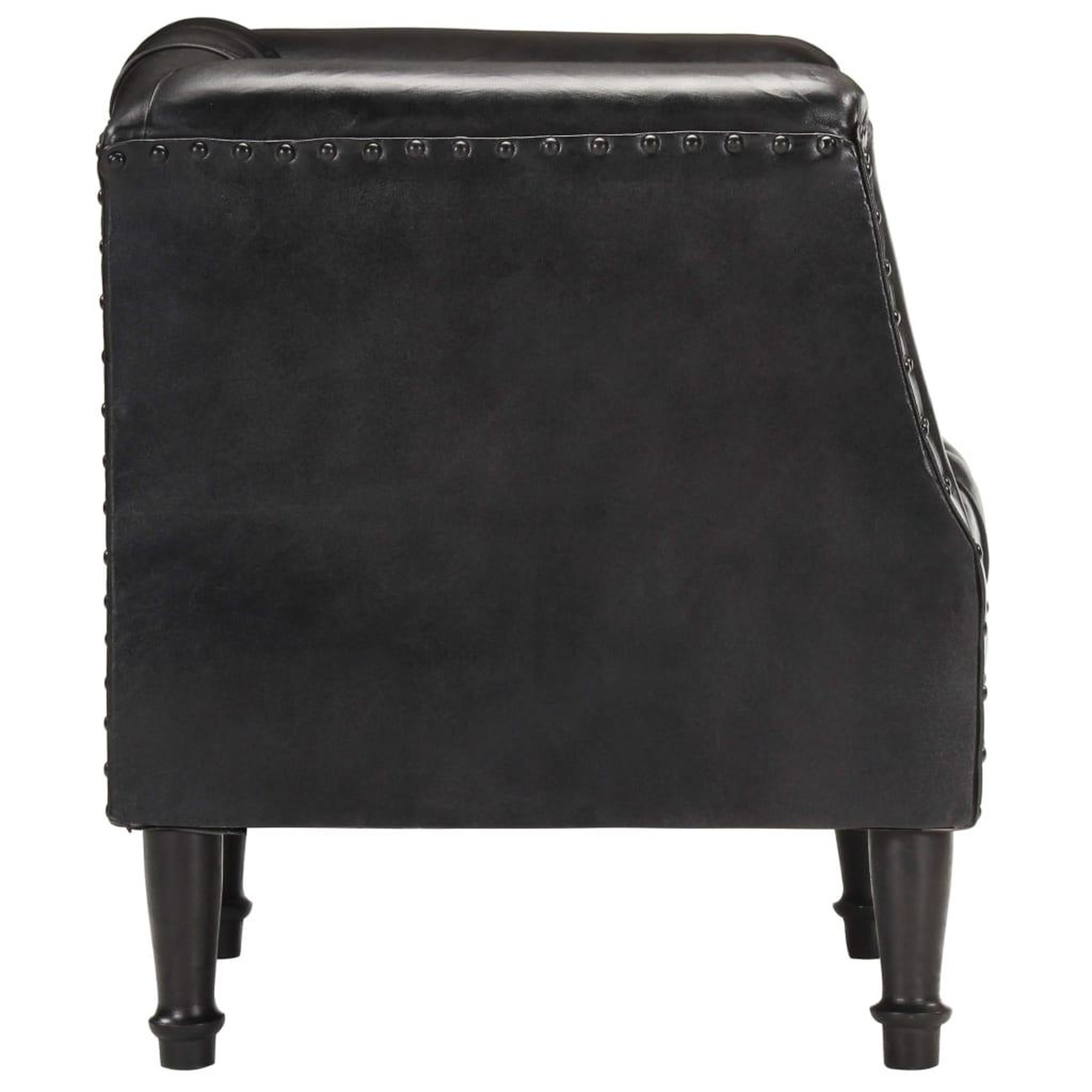 Voir la diapositive 3 : VIDAXL Chaise cabriolet Noir Cuir veritable de chevre