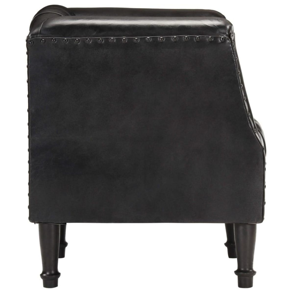 VIDAXL Chaise cabriolet Noir Cuir veritable de chevre