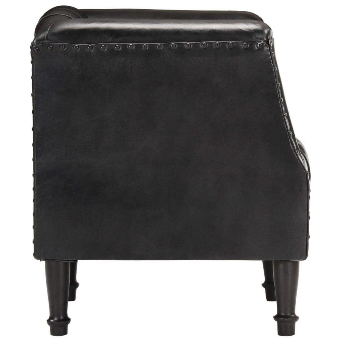 VIDAXL Chaise cabriolet Noir Cuir veritable de chevre