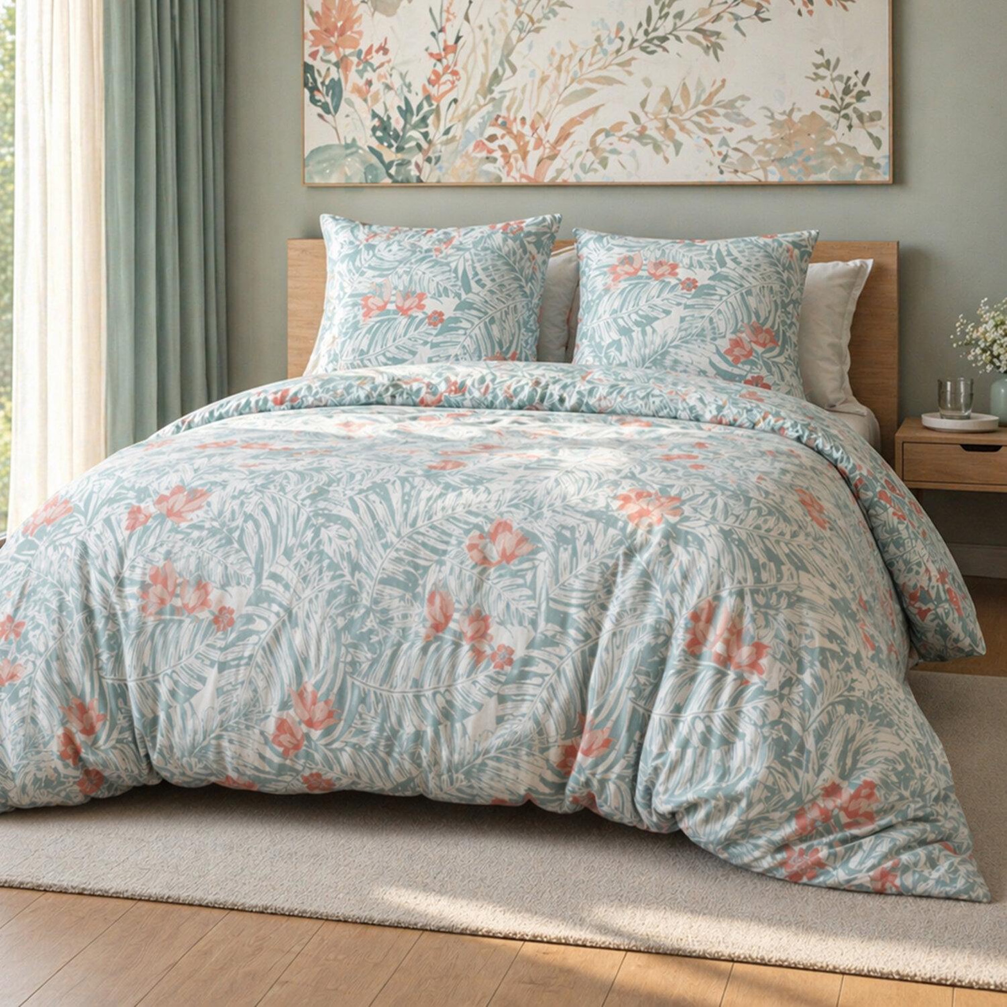 Voir la diapositive 2 : Les Ateliers du Linge Parure housse de couette 100% polyester microfibre 75gsm maonav