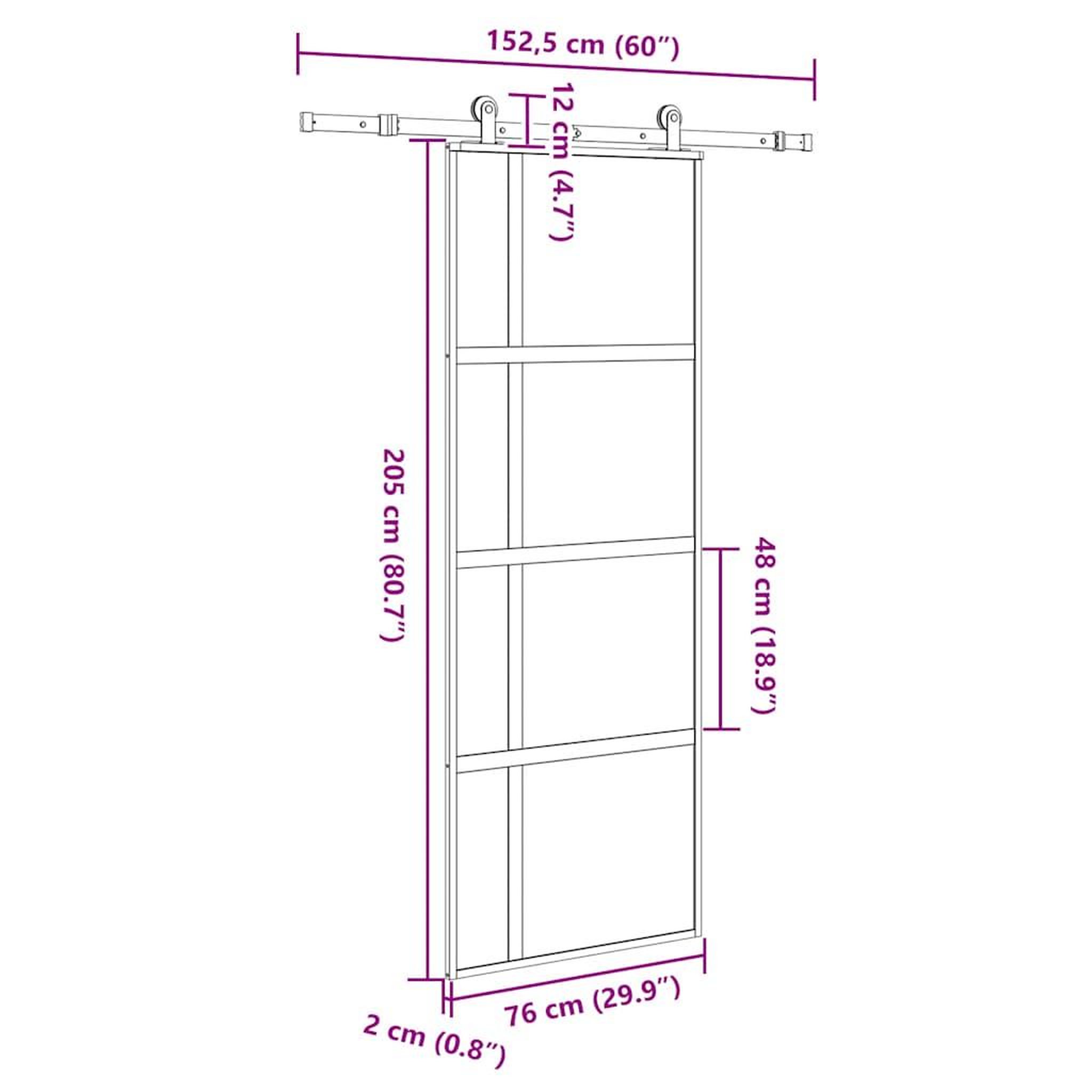Voir la diapositive 6 : VIDAXL Porte coulissante kit de quincaillerie trempe verre aluminium