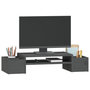 Voir la diapositive 4 : VIDAXL Support de moniteur Gris 70x27,5x15 cm Bois de pin solide