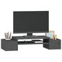 Voir la diapositive 4 : VIDAXL Support de moniteur Gris 70x27,5x15 cm Bois de pin solide