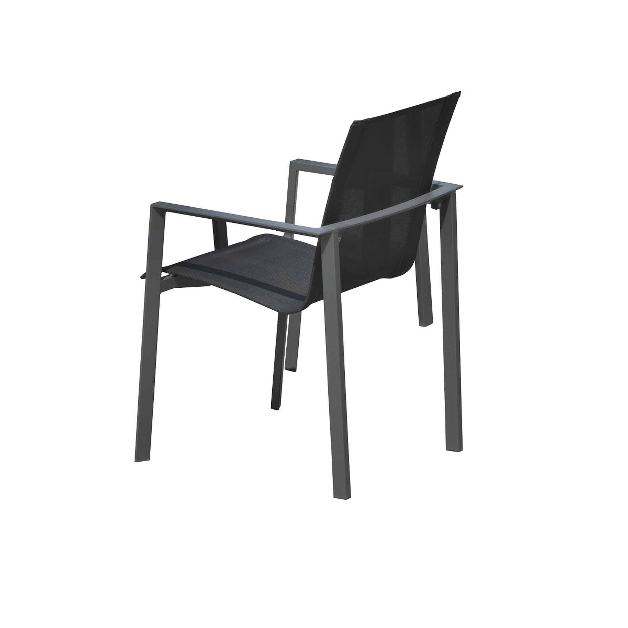 Voir la diapositive 4 : DCB GARDEN Fauteuil de jardin empilable en aluminium MIAMI - Gris anthracite