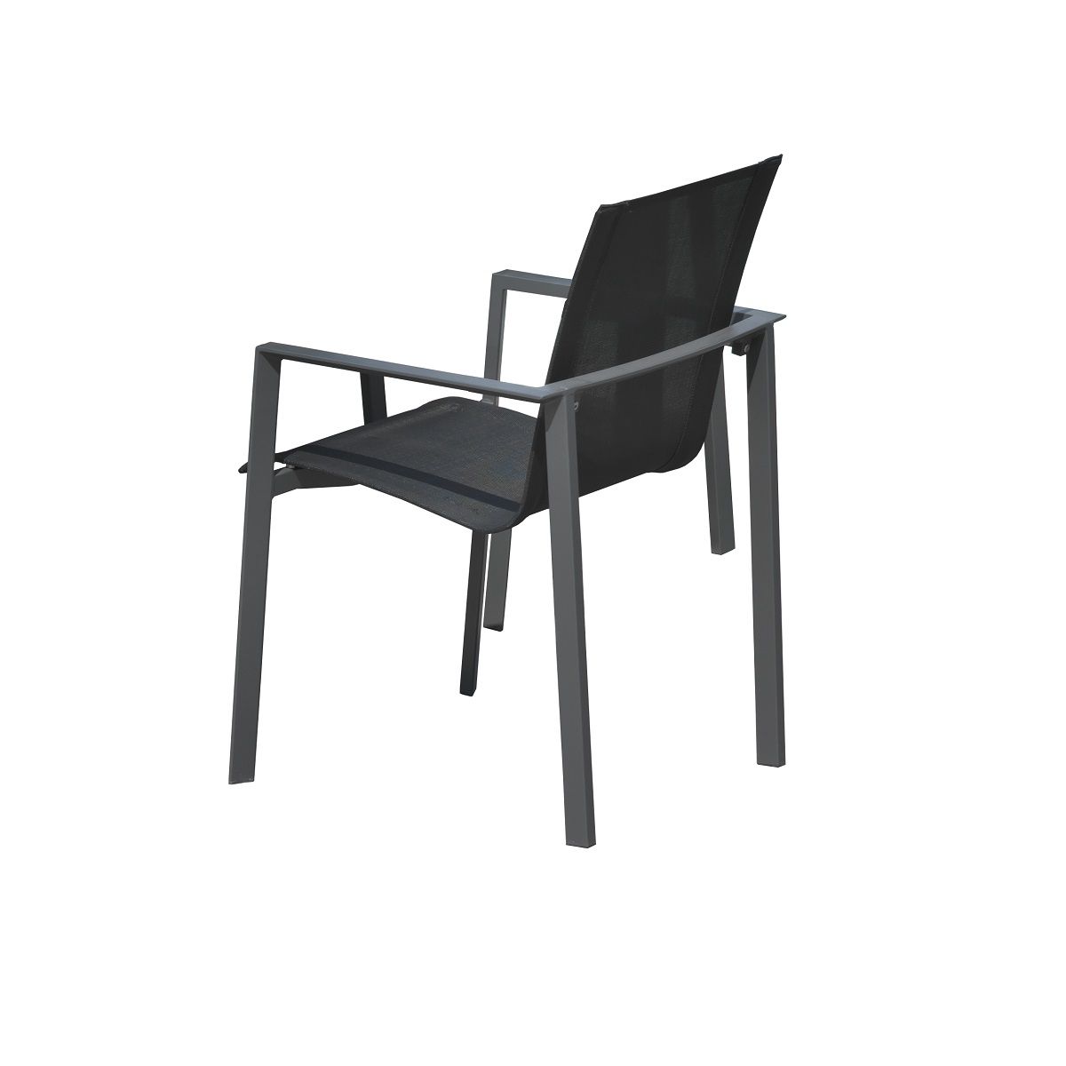 DCB GARDEN Fauteuil de jardin empilable en aluminium MIAMI - Gris anthracite