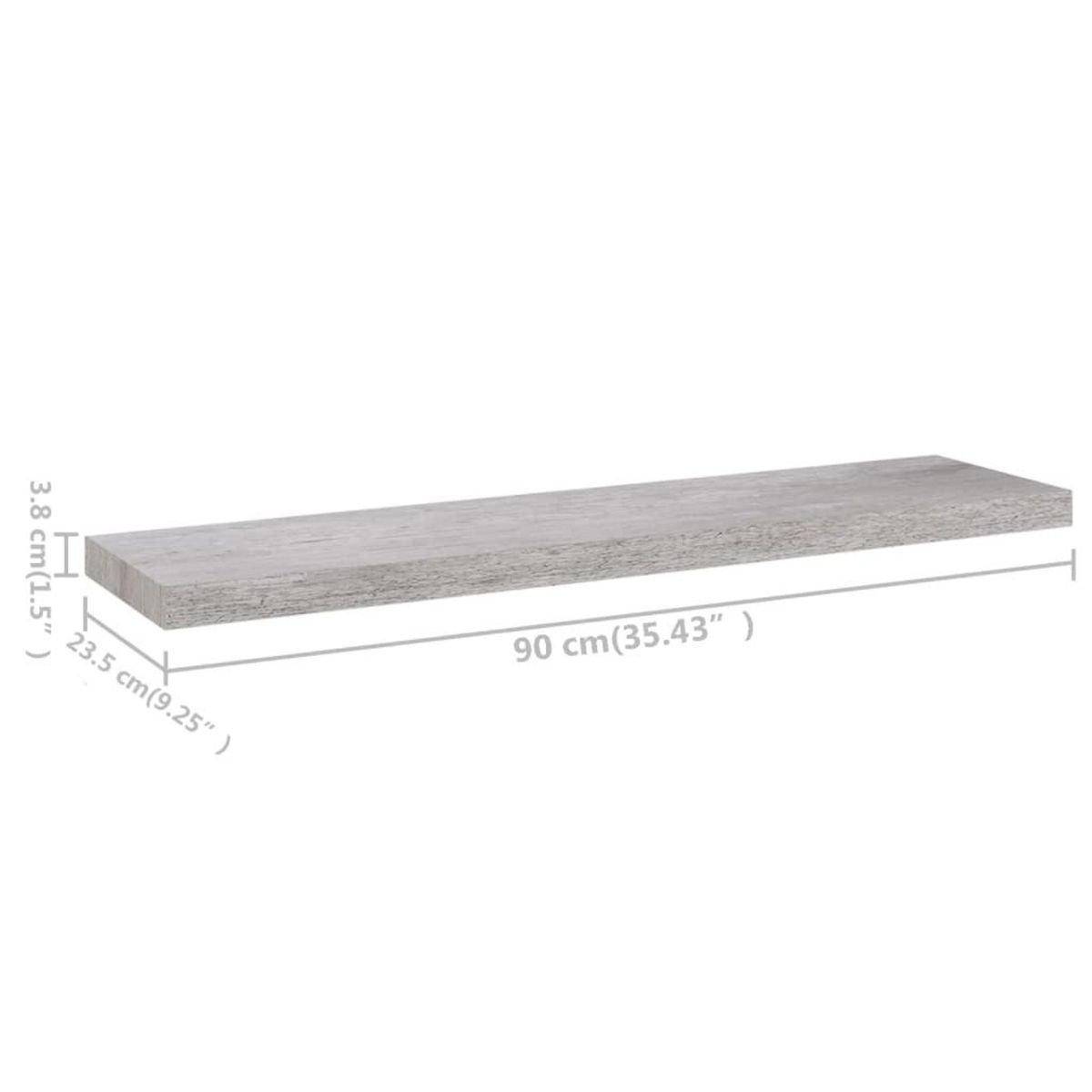 VIDAXL Etagere murale flottante Gris beton 90x23,5x3,8 cm MDF